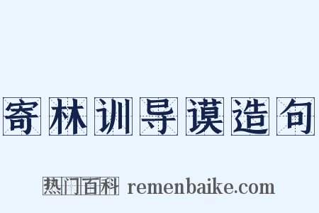 寄林训导谟造句是什么意思的图片